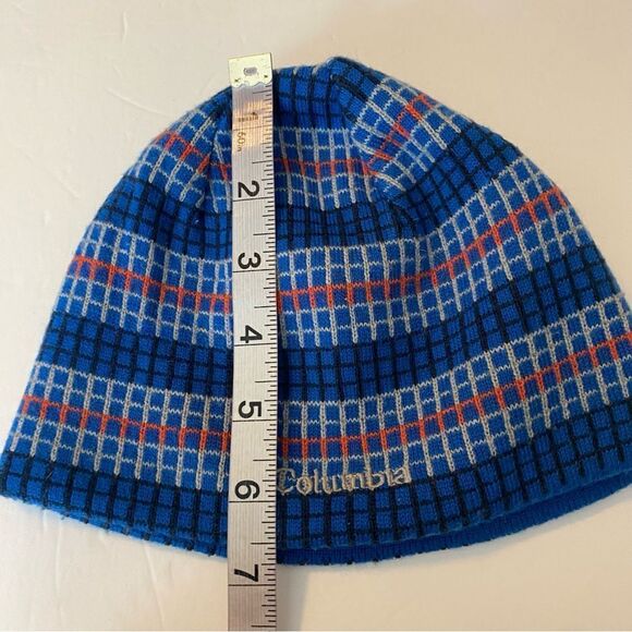 Columbia kids youth boys Urbanization Mix Beanie reversible hat blue stripe - Picture 5 of 8
